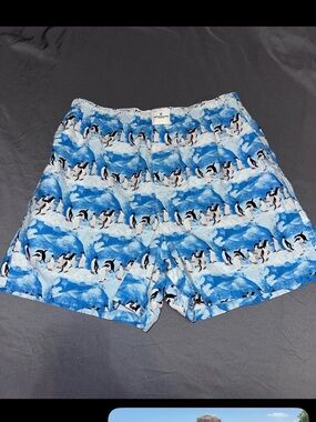 American Eagle Blue Penguin Pajama Lounge Boxer Shorts